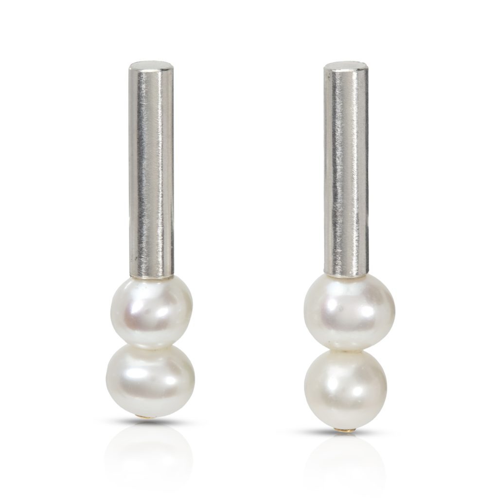 Silver Earrings with Fresh Water Pearls